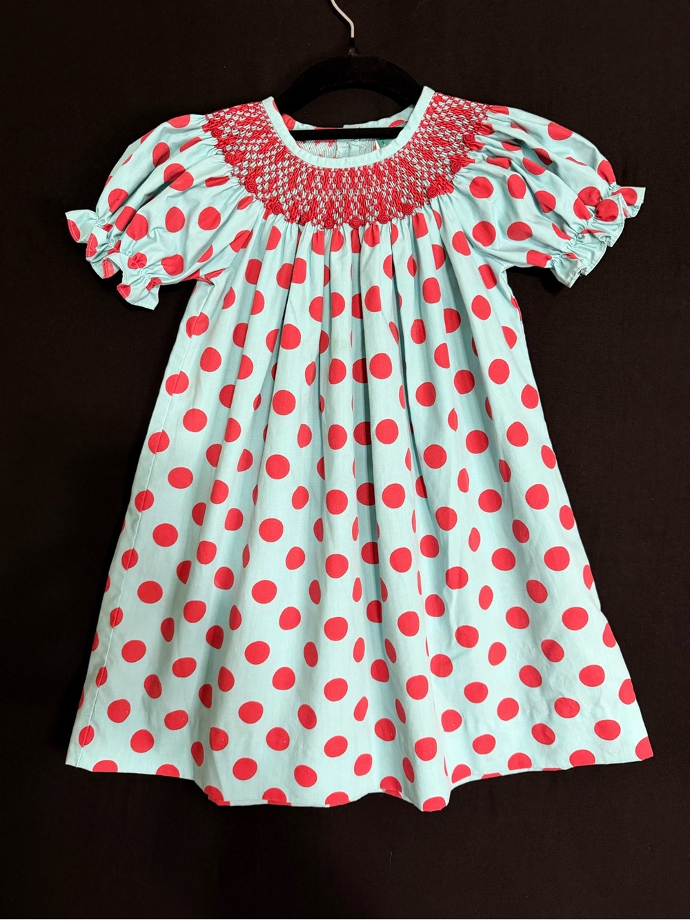 MIA Turquoise Dress with Coral Polka Dots